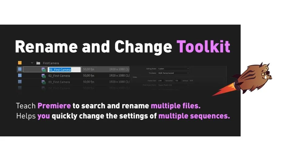 Rename and Change Toolkit for Premiere Pro screenshot